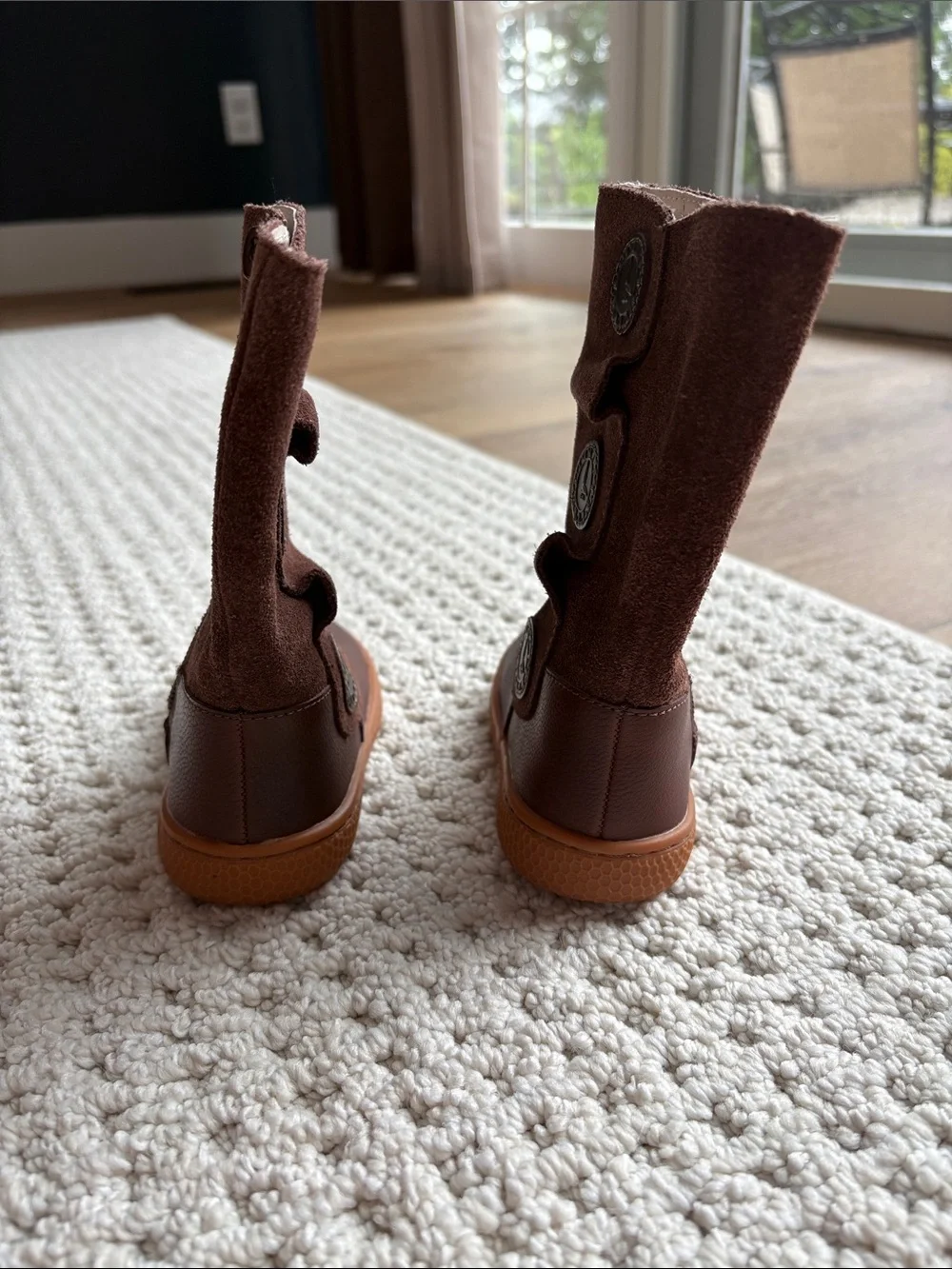 Livie & Luca Brown Suede and Leather-Style Zip Boots